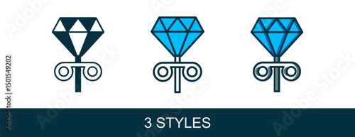 Filled outline Stud earrings icon isolated on white background. Jewelry accessories. Vector