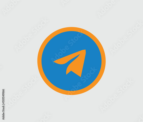Telegram icon design. Creative telegram icon design layout. Vector telegram icon design with color set.