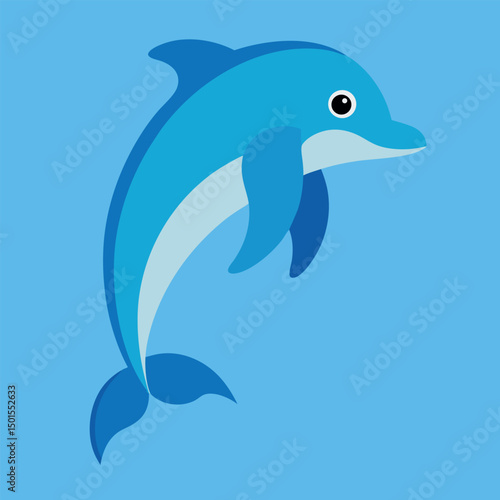  Bottlenose dolphin vector art illustration.