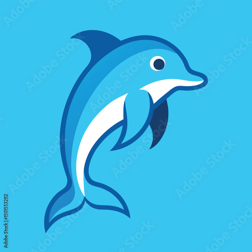  Bottlenose dolphin vector art illustration.