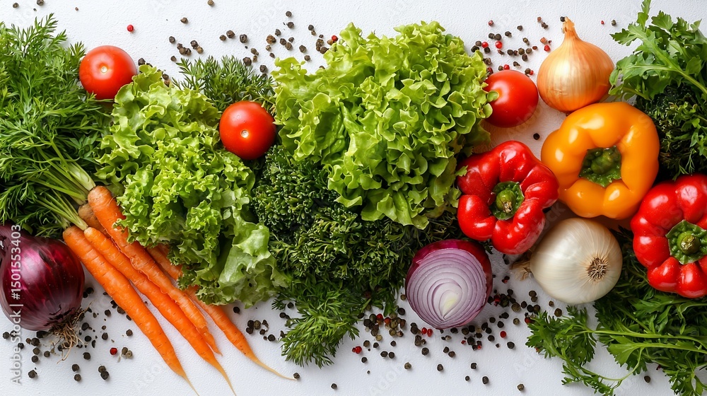 custom made wallpaper toronto digitalVibrant array of fresh vegetables; carrots, lettuce, peppers, onions, and tomatoes
