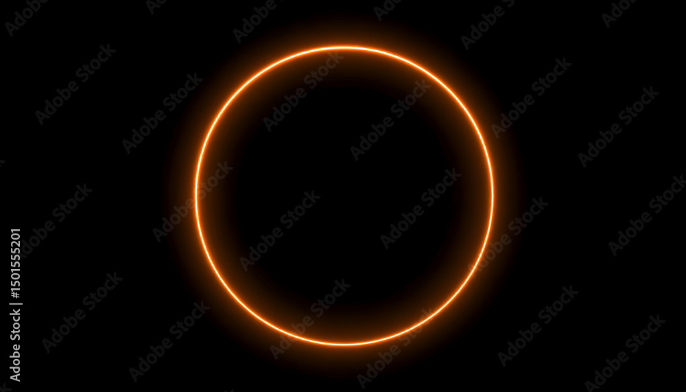 Orange Glowing Circle on Black Background Orange Glowing Circle on Black Background