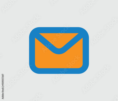 blue mail icon design layout.