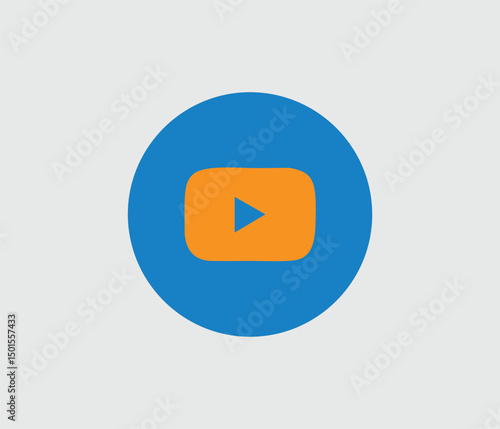 YouTube icon design. Creative YouTube icon design layout. Vector YouTube icon design with color set.