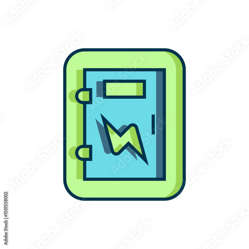 Filled outline Electrical panel icon isolated on white background. Flat filled outline style with shadow. Vector