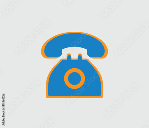 Unique telephone icon design. Creative telephone icon design layout. Telephone icon design with color set.