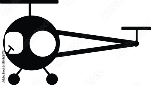 Helicopter Icon – Minimalist Vector Aircraft Symbol for Aviation and Transport Design