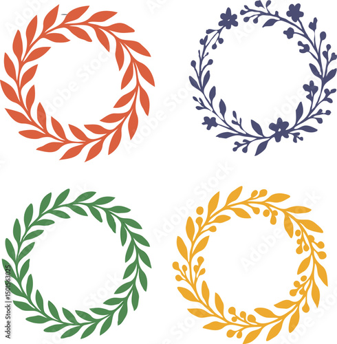 set of laurel wreaths vectors