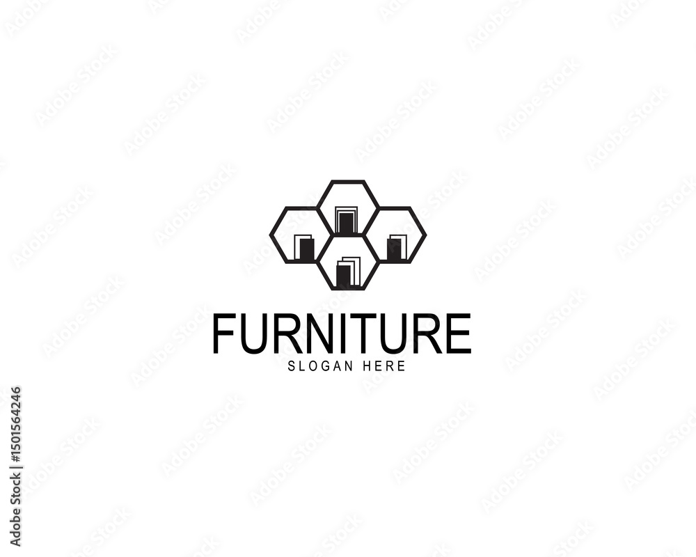 Obraz premium furniture logo vector icon illustration
