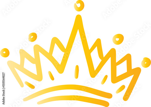 crown king princess doodle illustration