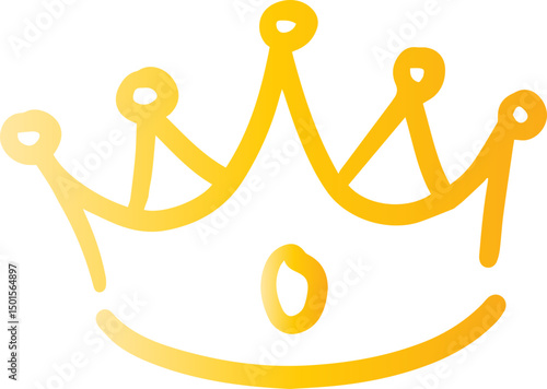 crown king princess doodle illustration