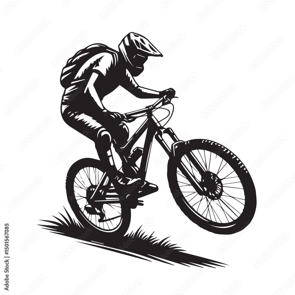 Naklejka premium a person is using a mountain bike