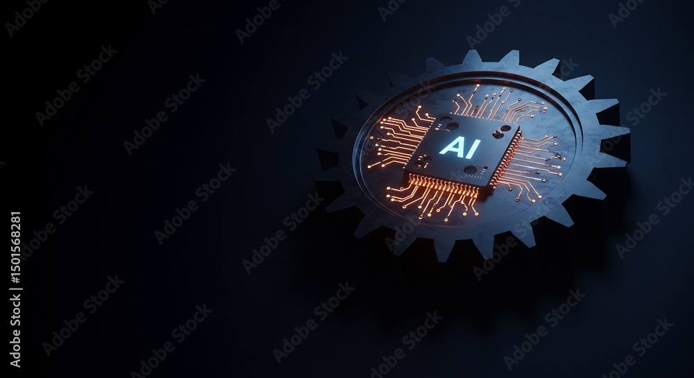 Fototapeta premium AI Gear Mechanism Abstract Technology Concept