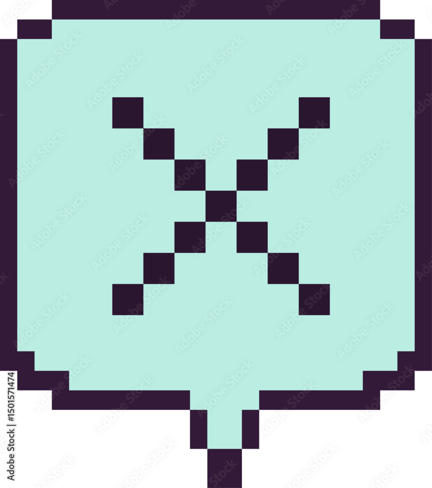 Obraz premium Pixel Cross Mark Button