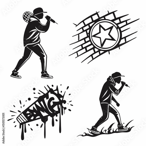 Hip hop music graffiti street art rapper