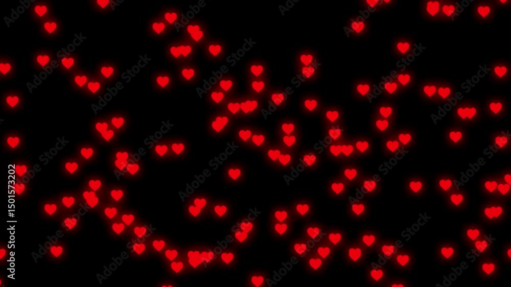 red textured heart particles downfall through black background. Heart particle effect for digital composition, wedding, love, marriage alliance, anniversary red textured heart particles downfall through black background. Heart particle effect for digital composition, wedding, love, marriage alliance, anniversary