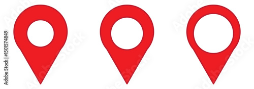 Set of map pin location icons. Modern map markers .Vector illustration on a white background.