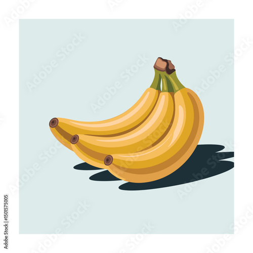 Bunch of ripe yellow bananas on light background