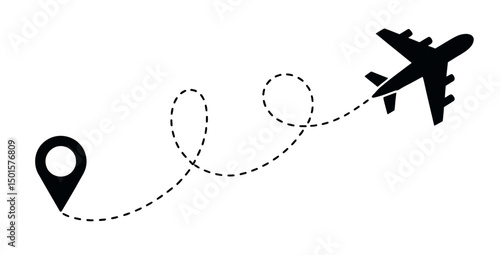 airplane and road map icon