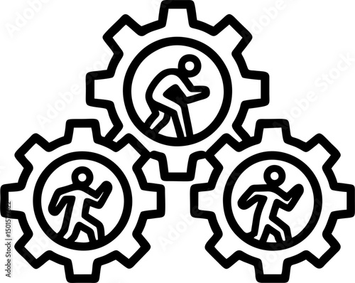 Interlocking cogs powering human motion