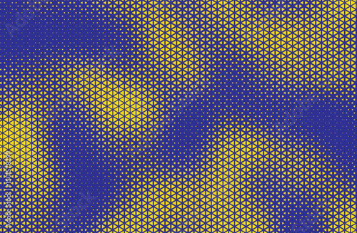 abstract triangle halftone background. triangle vector abstract geometric background. Halftone triangular retro 80s pattern. Minimal style retro dynamic wallpaper.
