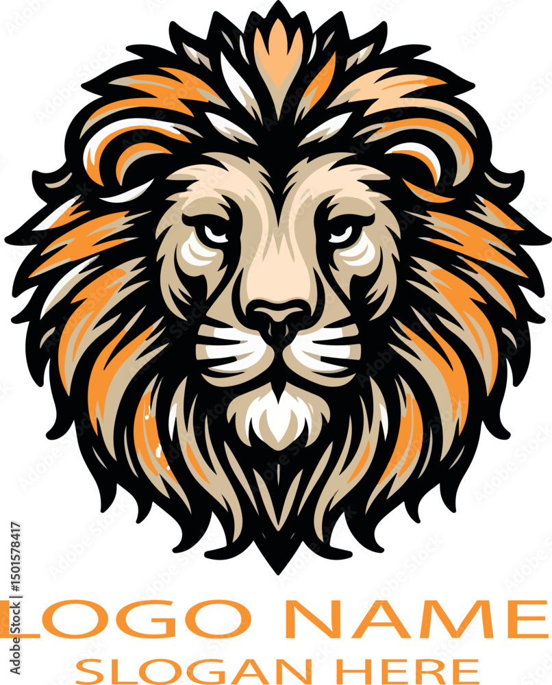 Obraz premium Lion face logo icon vector .