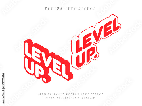 level up 3d editable vector eps text effect