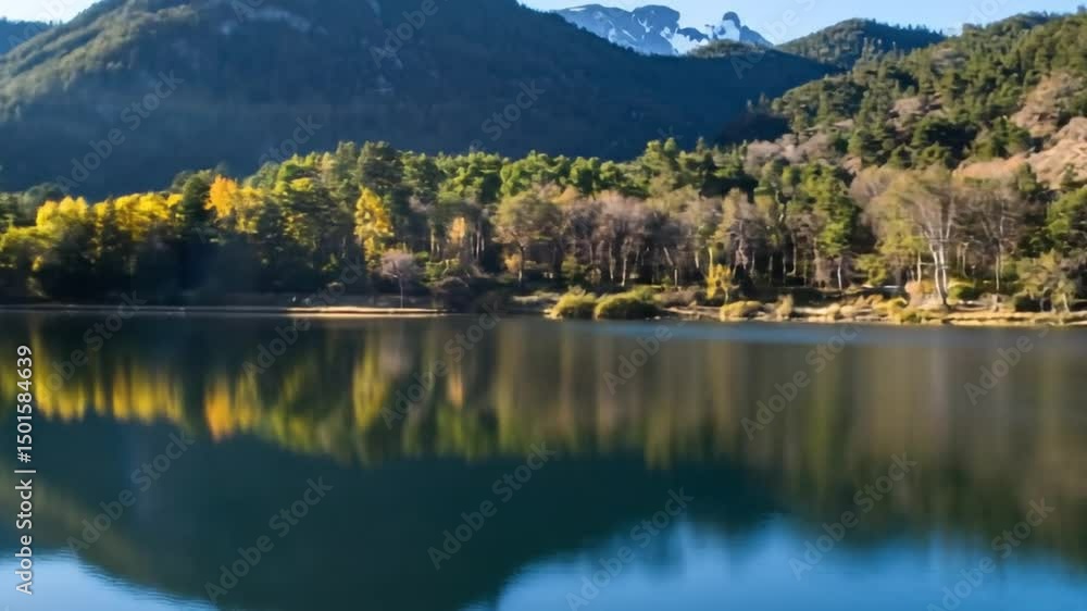 Serene Mountain Lake Reflecting Autumn Foliage Serene Mountain Lake Reflecting Autumn Foliage