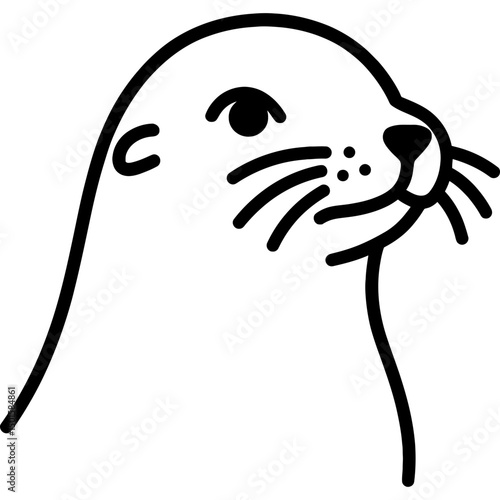 Minimalist sea lion head icon design