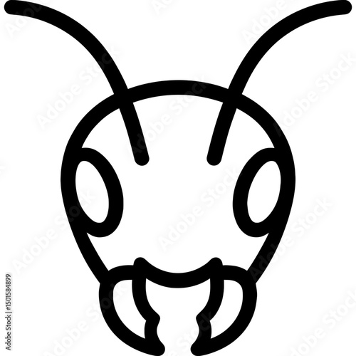 Minimalist ant head vector icon