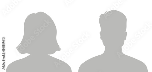 Simple Gray Avatar Icons Representing Male And Female Profiles. eps  Minimalist Design With A Professional Touch