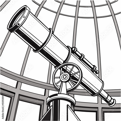 Antique telescope observatory dome stargazing science