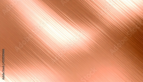 Rose Gold Metallic Texture Background with Diagonal Lines