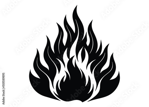 Silhouette fire flame icon vector illustration.