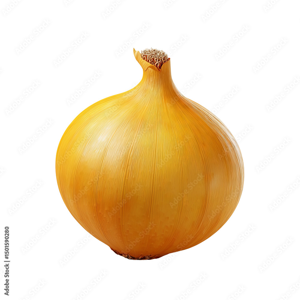 Obraz premium A close-up shot of a single, fresh onion, ready to be used in the kitchen