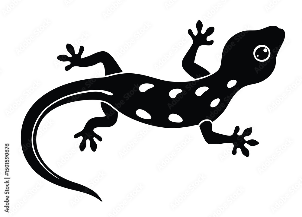 a gecko silhouette, gecko reptile flat icon vector illustration. a gecko silhouette, gecko reptile flat icon vector illustration.
