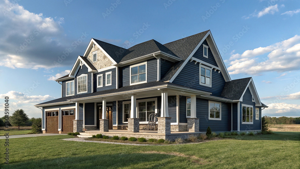 Stunning Blue House Exterior Design Stunning Blue House Exterior Design