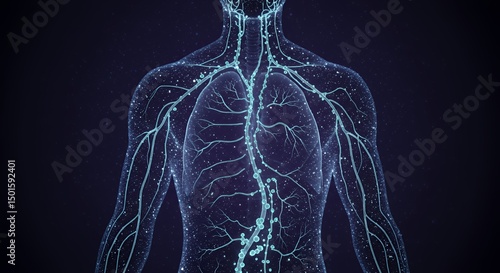 Wallpaper Mural Human Lymphatic System: A Microscopic View of the Body's Defense Network Torontodigital.ca
