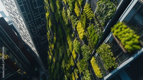 Urban Oasis: Vertical Greenery on Modern Building Facade