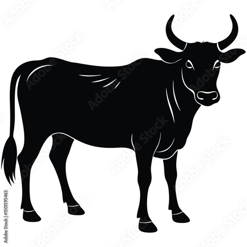 zebu vector sihouettee