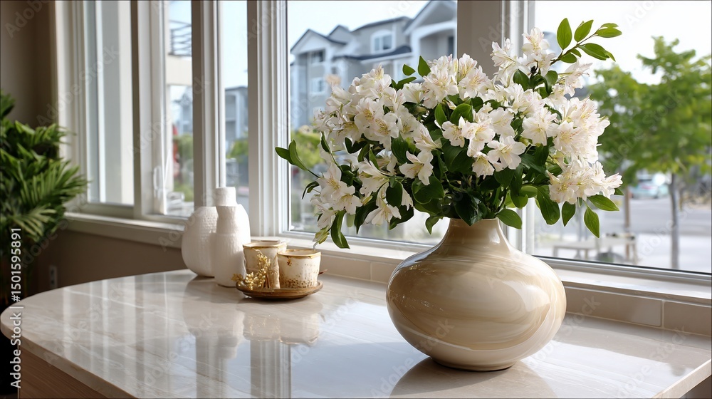 Fototapeta premium Elegant flowers brighten a sunlit room