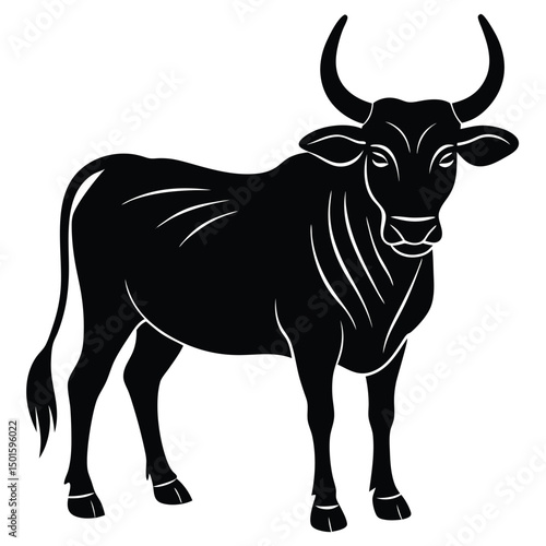 zebu vector sihouettee