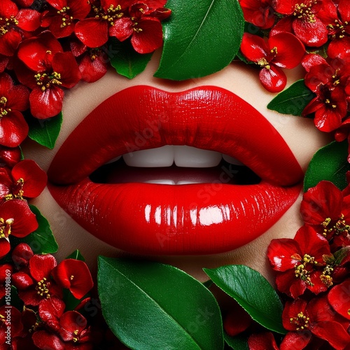 Red lipstick. Generative AI