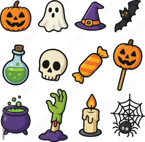 Set of halloween icons set