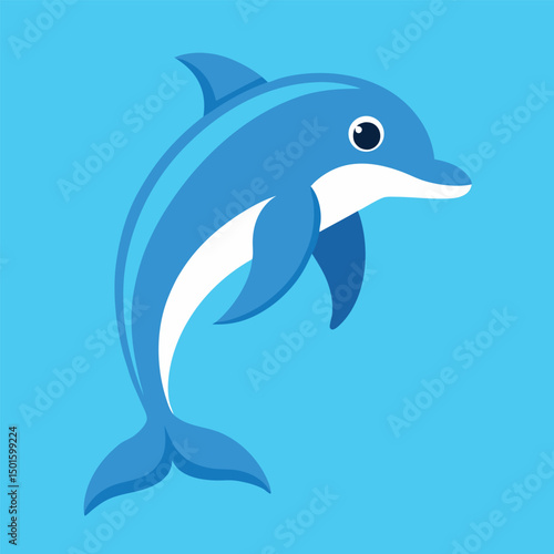  Bottlenose dolphin vector art illustration.
