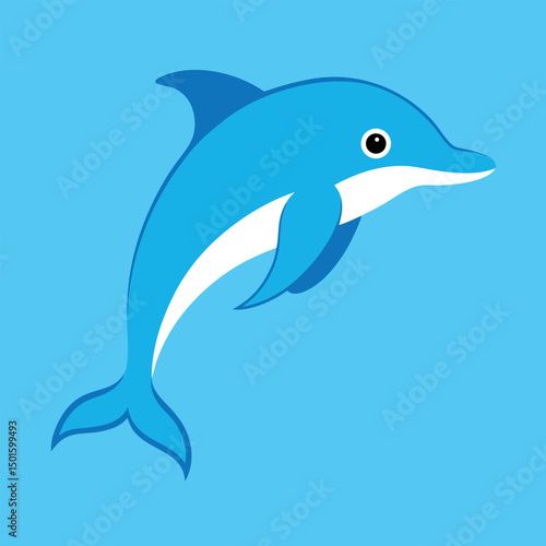  Bottlenose dolphin vector art illustration.
