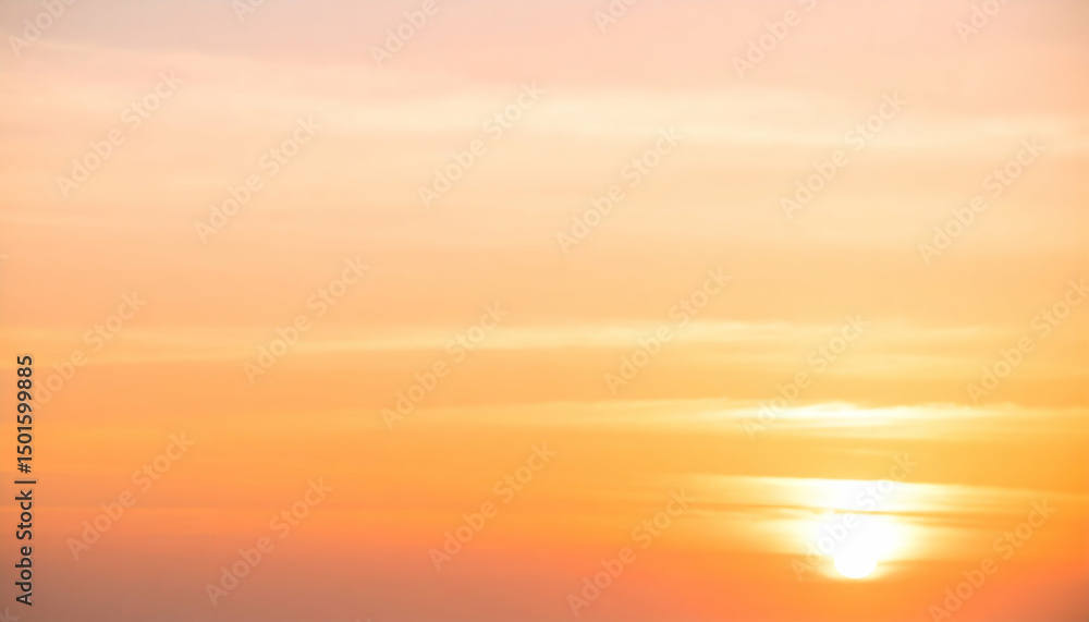 Obraz premium Soft Orange and Yellow Sunset Sky