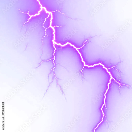 Purple Lightning: Intense, dynamic illustration of a vibrant purple lightning bolt against a background, symbolizing power, energy, and the raw forces of nature.
