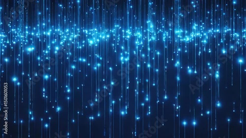 Wallpaper Mural Blue Digital Rain: Abstract Data Stream Background Torontodigital.ca