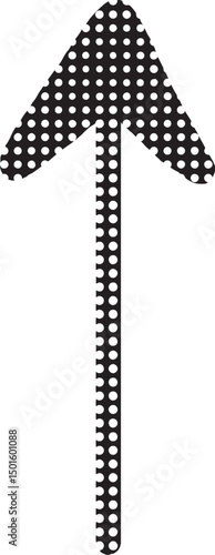 手描きの黒ドット柄の上向き矢印アイコンAdobe Illustrator Artwork
